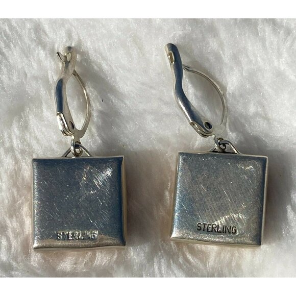 Scrabble Tile Sterling Silver Letter Earrings With Leverback Closure - Picture 2 of 2
